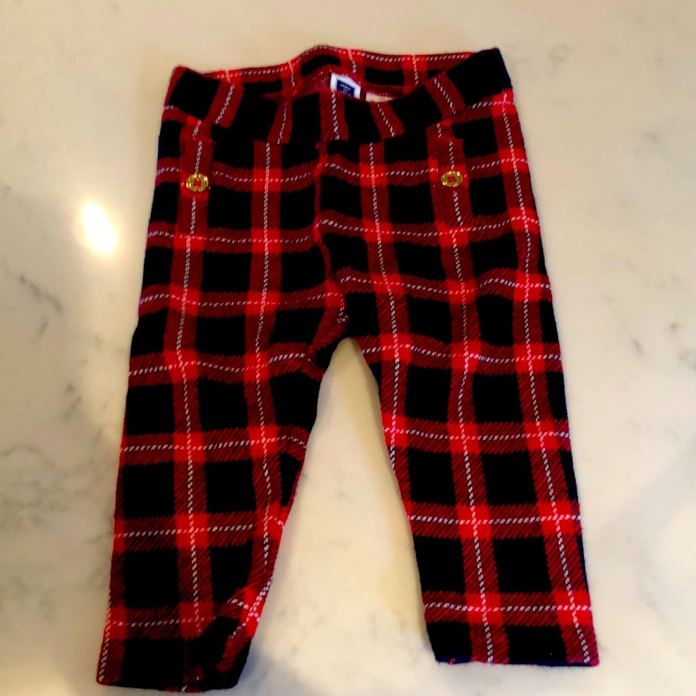 Plaid holiday Janie and Jack pants. 6-12 months